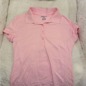 Girls Pink Polo Top - Classic Short Sleeve